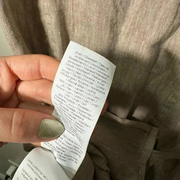 NWOT CREAM earthy  tone linen blend dress 42/XL - Picture 5 of 10